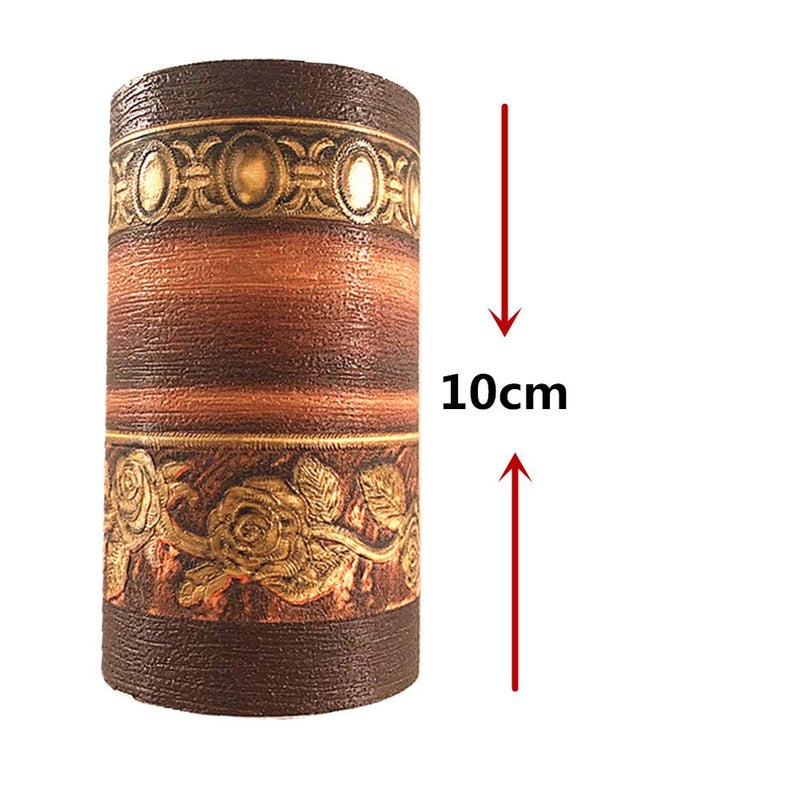 Yija 3D Wood Grain Self Adhesive Peel and Stick Waterproof Wall Border Easy to Apply Home Decor Bathroom Kitchen 4 Inch by 16.5 Feet (Dark Brown) - Image 2